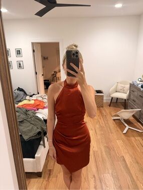 Vici Rust Halter Mini Dress